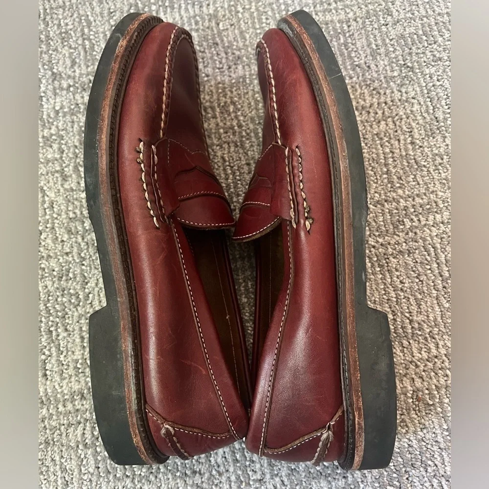 H.S. Trask Vintage brown leather‎ penny loafers Mens 11